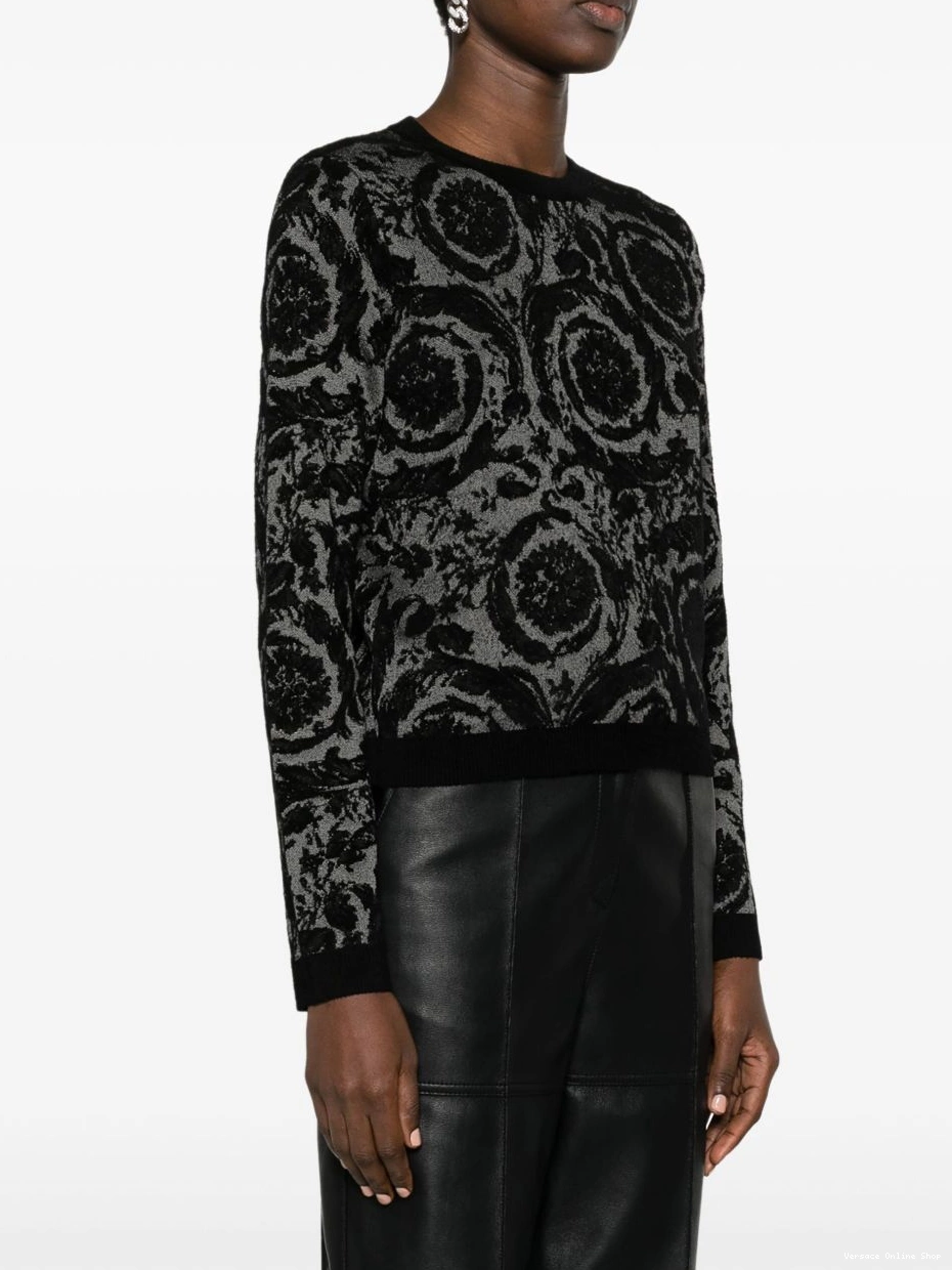 Affordable Women Versace flocked chenille jumper Barocco-jacquard 0718
